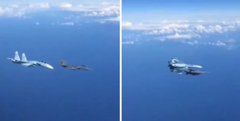 Επικίνδυνοι ελιγμοί ρωσικού Su-27P απέναντι σε F-15C της USAF πάνω από τη Βαλτική (βίντεο)